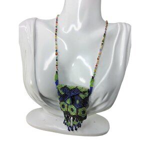 handcrafted multibeaded mini boho bag necklace